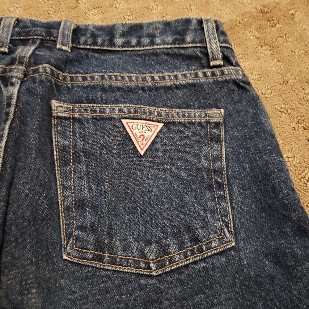 Vintage Guess Blue Jeans Men's 29 Narrow Leg Denim Made in USA 90s 80s Retro - Picture 2 of 11
